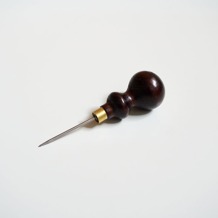 Awl with Dark Wood Grip Handle
