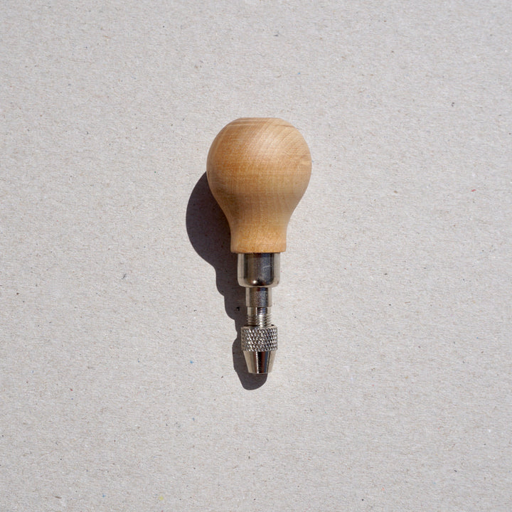 Pin Vice with Wooden Handle (Pear Shaped)
