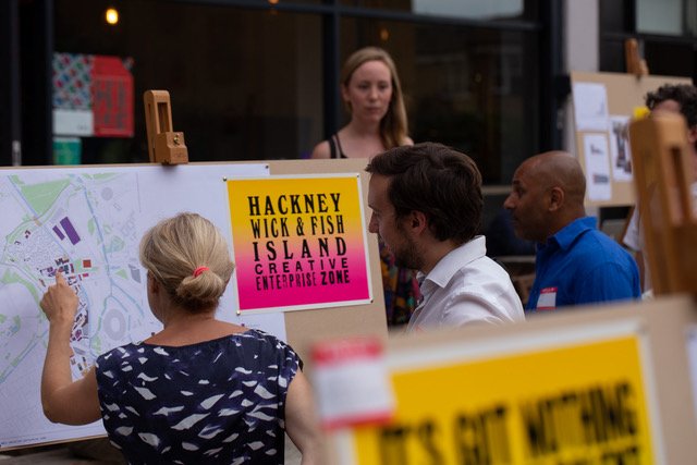 Posters printed by LCBA for the Hackney Wick and Fish Island Creative Enterprise Zone, 2018.