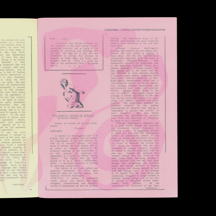 EFEMMERA REISSUE #7: CASSANDRA RADICAL FEMINIST NURSES NEWSLETTER by Emily K. Larned