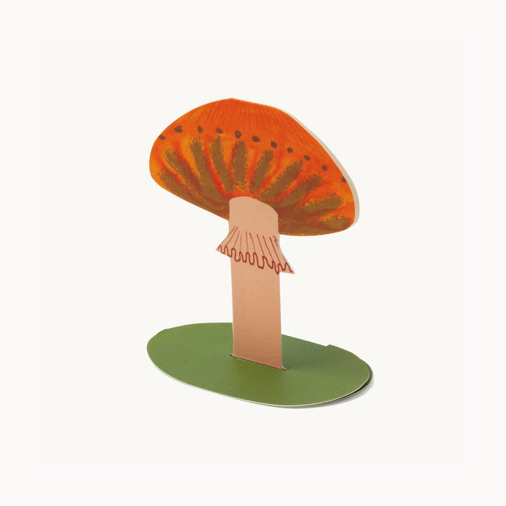 ORANGE FRILLY MUSHROOM STAND-UP CARD by Hadley Paper Goods