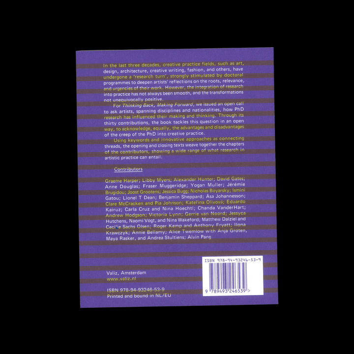 THINKING BACK, MAKING FORWARD: ARTISTIC RESEARCH IN PRACTICE by Brad Haylock, Jessica Wilkinson, Charles Anderson