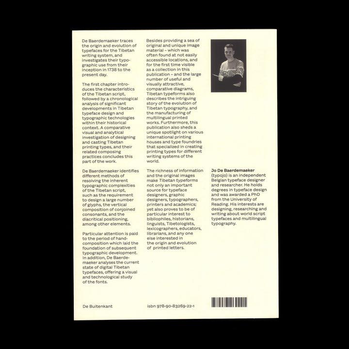 TIBETAN TYPEFORMS: AN HISTORICAL AND VISUAL ANALYSIS OF TIBETAN TYPEFACES by Jo De Baerdemaeker