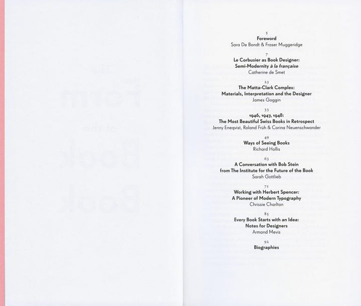 THE FORM OF THE BOOK BOOK by Sara De Bondt, Fraser Muggeridge
