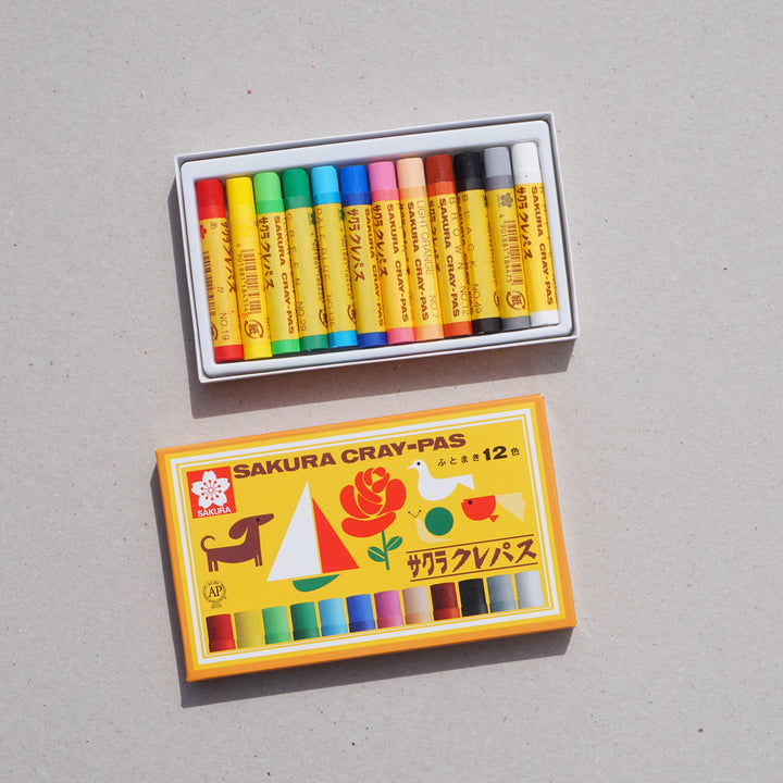 SAKURA CRAY-PAS, OIL PASTEL CRAYONS (12 Colours)