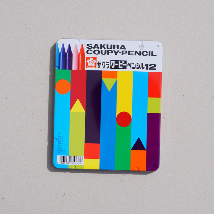 SAKURA COUPY-PENCIL, PASTEL CRAYONS (12 Colours)