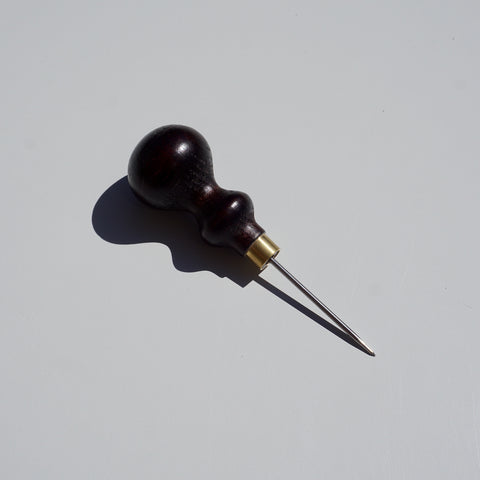 Awl with Dark Wood Grip Handle
