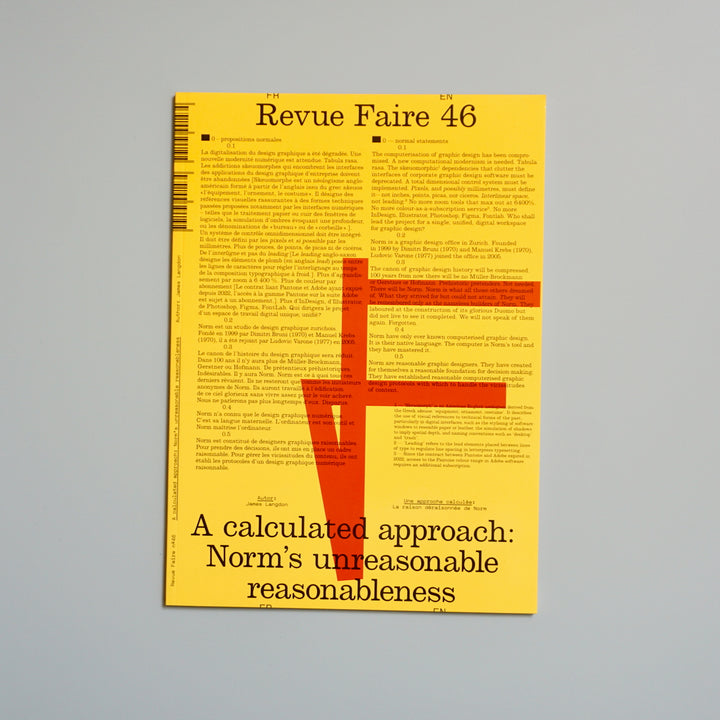 REVUE FAIRE #46 A CALCULATED APPROACH: NORM'S UNREASONABLE REASONABLENESS by James Langdon
