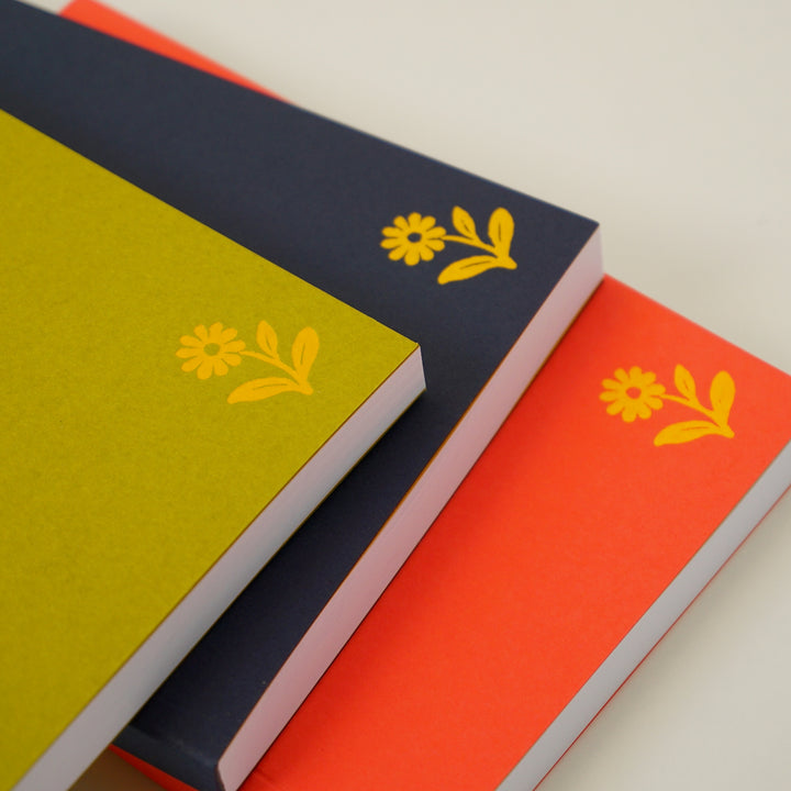 FLOWER NOTEBOOK, DEEP BLUE & YELLOW by LCBA