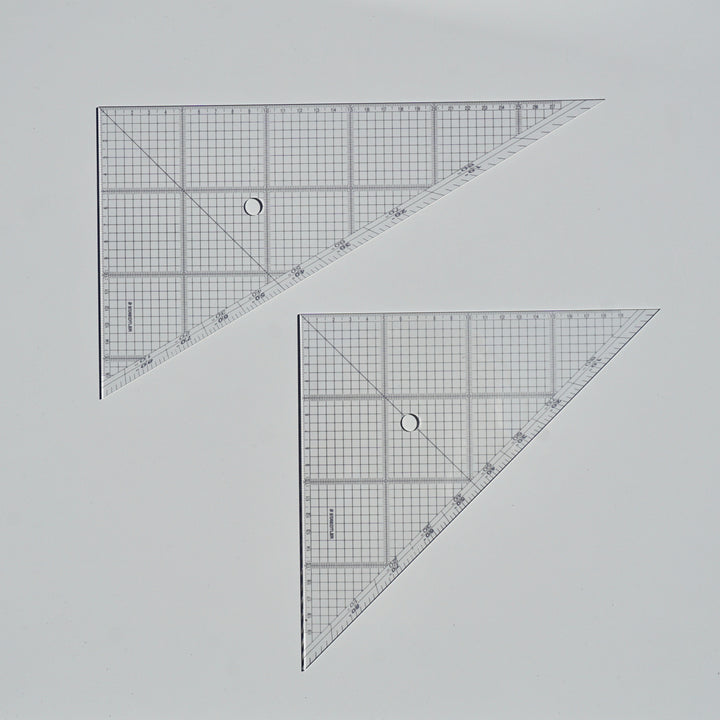 [Set of 2] Japanese Triangular Gridded Rulers, 30cm