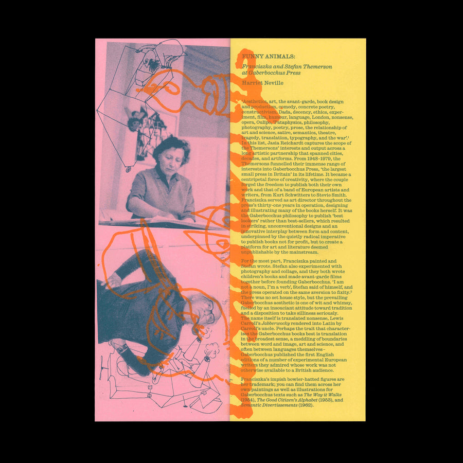 THEMERSON & THEMERSON Gaberbocchus Press 1948–1979, part of LCBA's exhibition programme highlighting hidden histories and pioneering artists, craftspeople, and publishers.