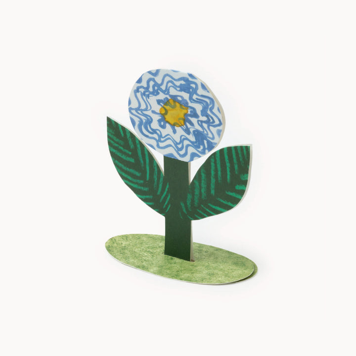 BLUE FLOWER STAND-UP CARD by Hadley Paper Goods