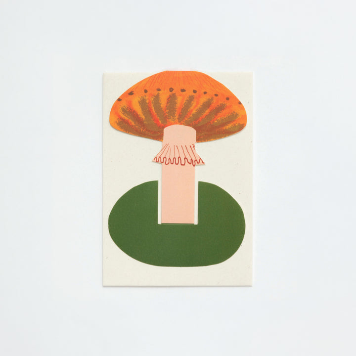 ORANGE FRILLY MUSHROOM STAND-UP CARD by Hadley Paper Goods