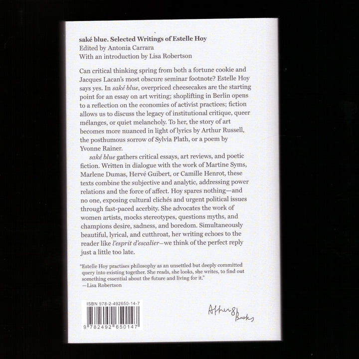SAKÉ BLUE: SELECTED WRITINGS by Estelle Hoy