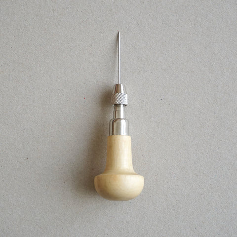 Pin Vice with Wooden Handle (Mushroom Shaped)