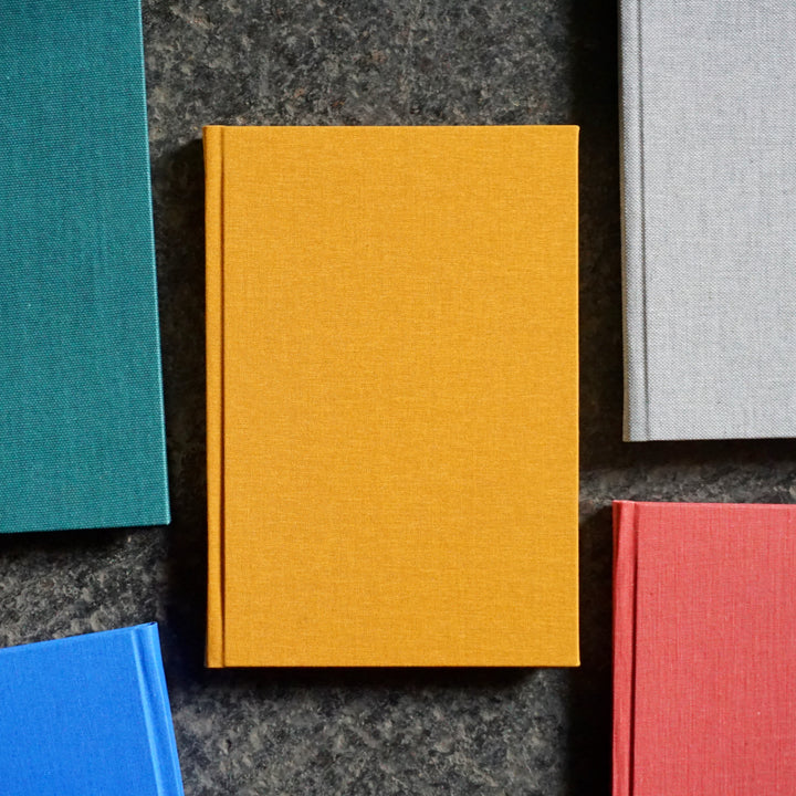 HANDMADE NOTEBOOK, Marigold Orange, Lined or Plain